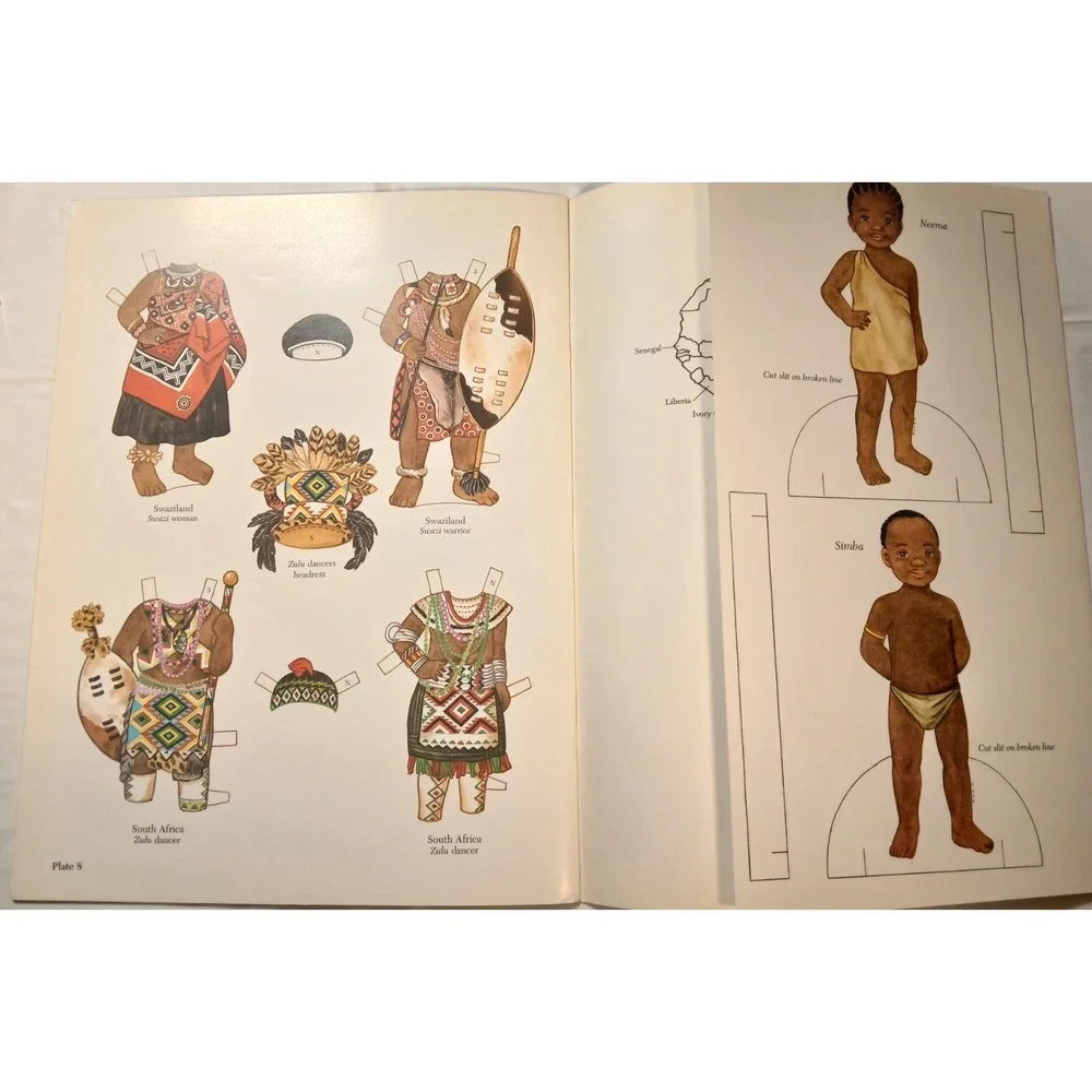African Girl and Boy Paper Dolls by Yuko Green‎ (1997, Trade Paperback)